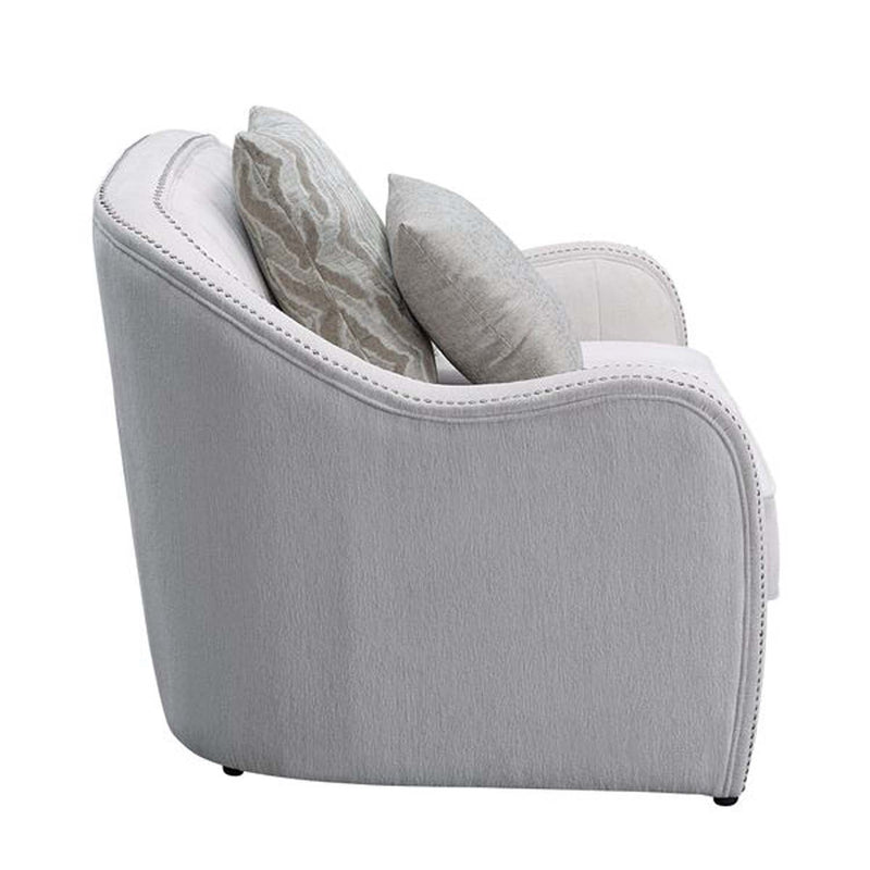 Mahler 63" Loveseat w/4 Pillows, Beige Linen Acme