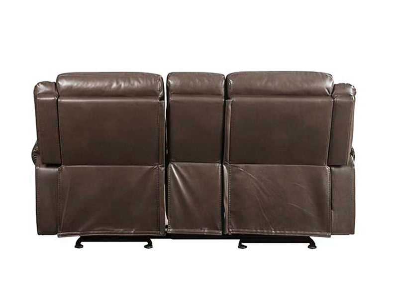 Lydia Motion 80" Loveseat w/USB & Console, Brown Leather Aire Acme