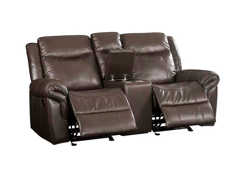 Lydia Motion 80" Loveseat w/USB & Console, Brown Leather Aire Acme