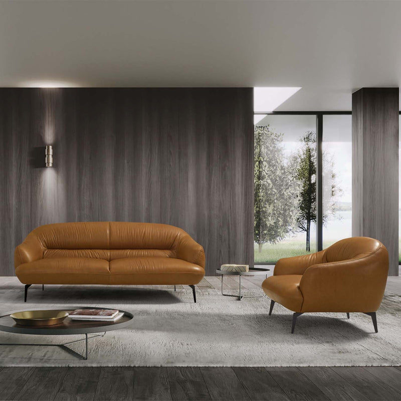 Leonia 66" Loveseat, Cognac Leather Acme