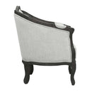 Samael 64" Loveseat w/2 Pillows, Gray Linen & Dark Brown Finish Acme