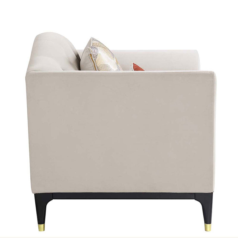 Tayden 71" Loveseat w/4 Pillows, Beige Velvet Acme