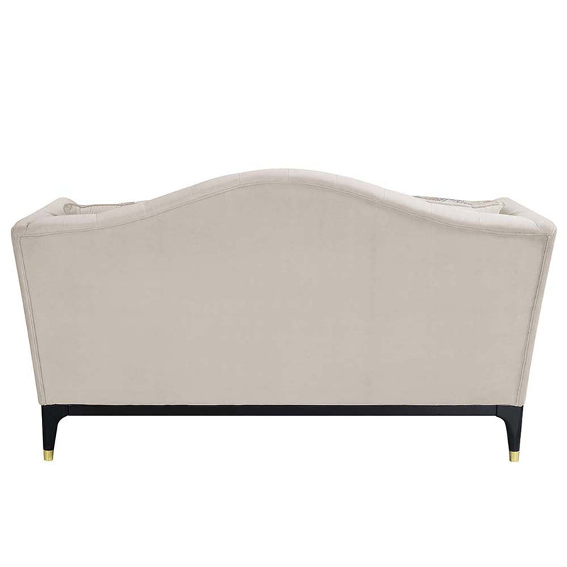 Tayden 71" Loveseat w/4 Pillows, Beige Velvet Acme