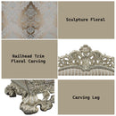 Sorina 77" Loveseat w/5 Pillows, Velvet, Fabric & Antique Gold Finish Acme