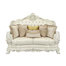 Adara 70" Loveseat w/5 Pillows, Pearl White Faux Leather Acme