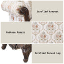 Nayla 69" Loveseat w/3 Pillows, Pattern Fabric & Cherry Finish Acme