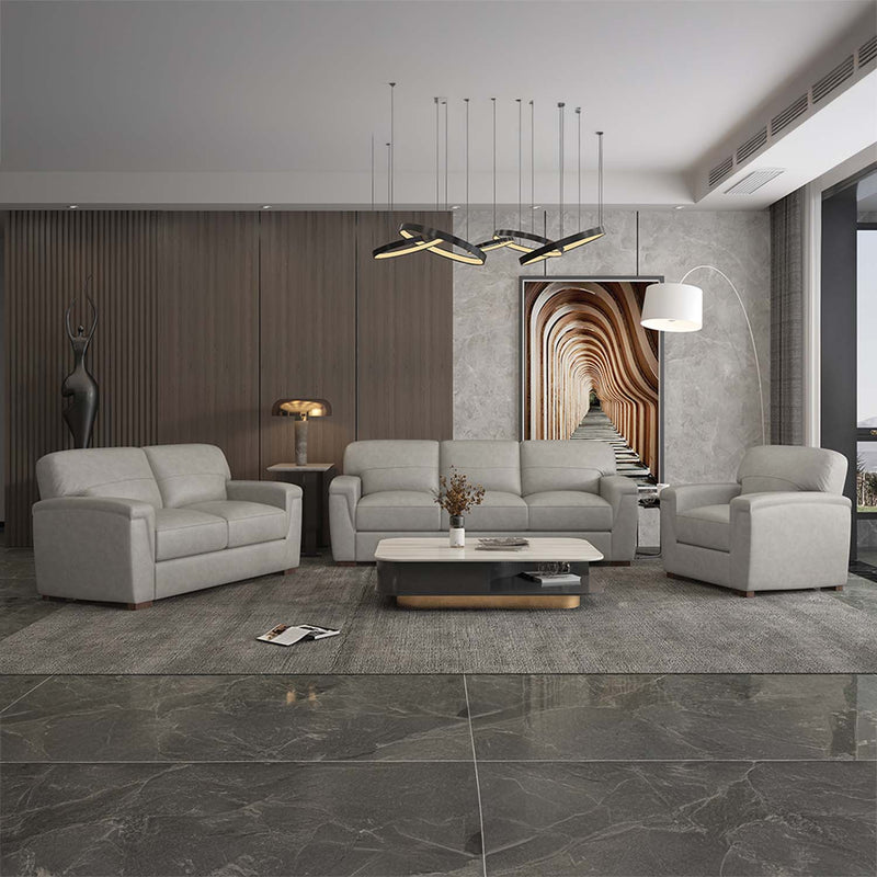 Cornelia 67" Loveseat, Pearl Gray Leather Acme