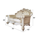 Vendome 70" Loveseat w/3 Pillows, Champagne Faux Leather Acme