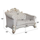 Vendome II 66" Loveseat w/4 Pillows, Two Tone Ivory Fabric & Antique Pearl Acme