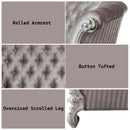 Versailles 76" Loveseat w/5 Pillows, Ivory Fabric & Bone White Finish Acme