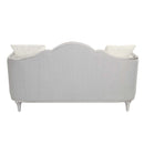 Kasa 66.25" Loveseat w/3 Pillows, Beige Linen & Champagne Finish Acme