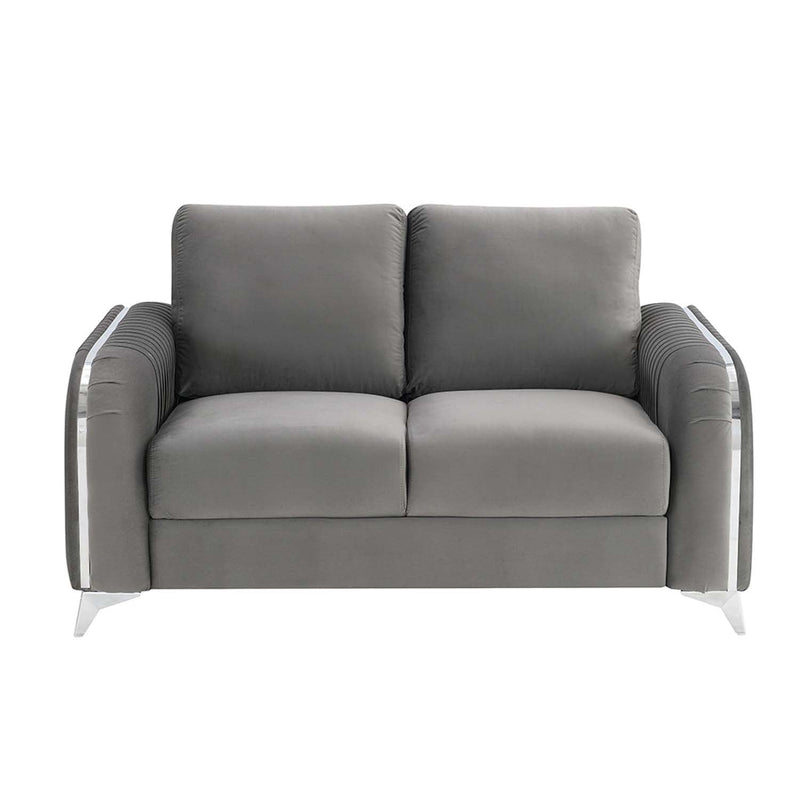 Wenona 59" Loveseat, Gray Velvet Acme