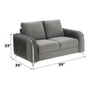Wenona 59" Loveseat, Gray Velvet Acme