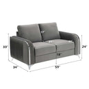 Wenona 59" Loveseat, Gray Velvet Acme