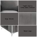 Wenona 59" Loveseat, Gray Velvet Acme