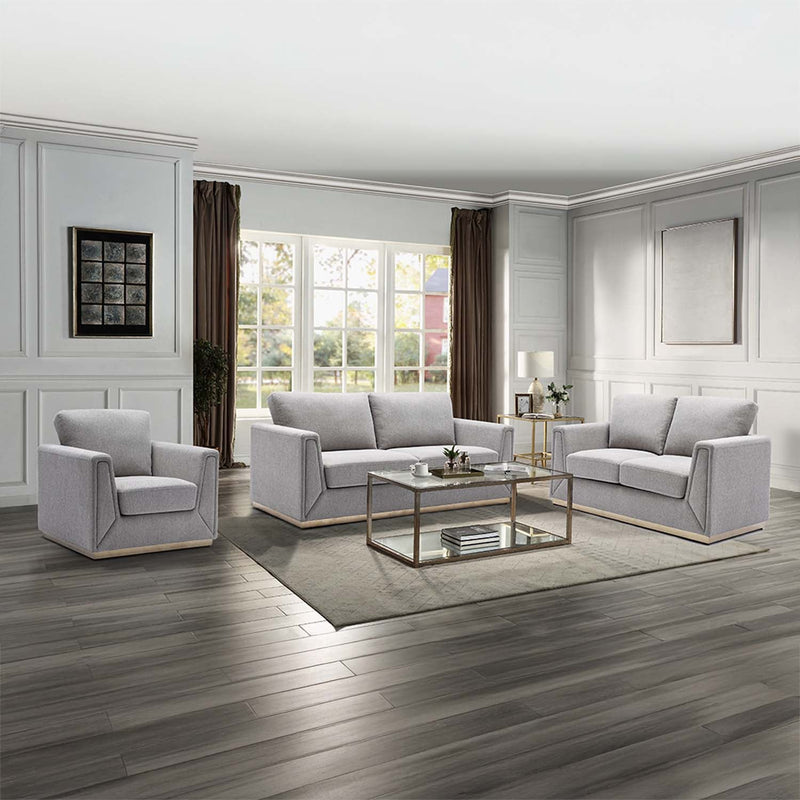 Valin 57" Loveseat, Grey Linen Acme