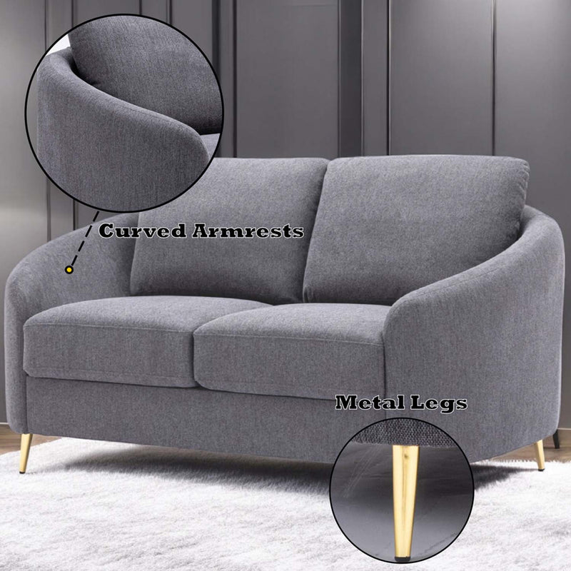 Yuina 60" Loveseat, Gray Linen Acme