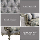 Miliani 73" Loveseat w/3 Pillows, Fabric & Antique Bronze Finish Acme