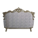 Miliani 73" Loveseat w/3 Pillows, Fabric & Antique Bronze Finish Acme