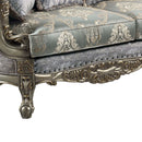 Miliani 73" Loveseat w/3 Pillows, Fabric & Antique Bronze Finish Acme