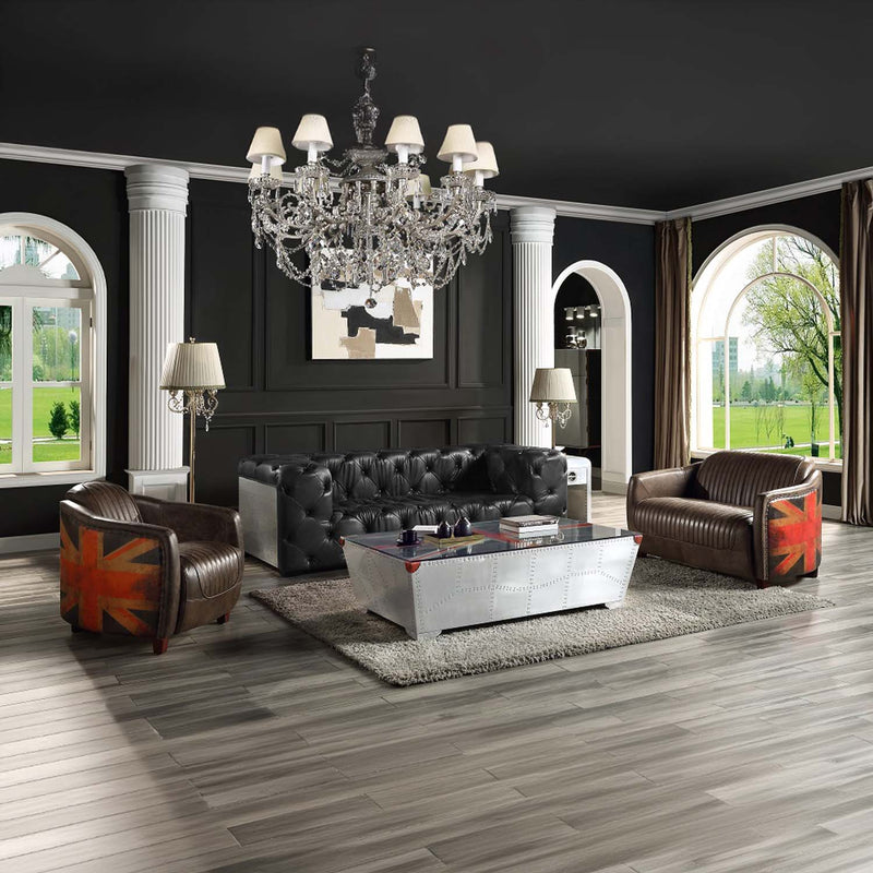Brancaster 50" Loveseat, Antique Slate Top Grain Leather Acme