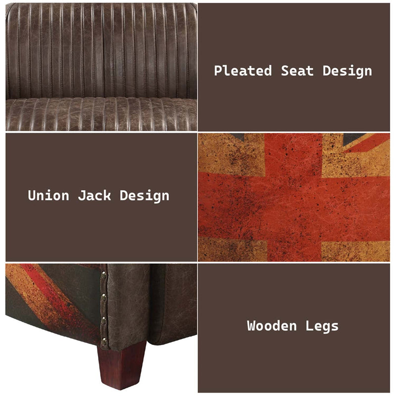Brancaster 50" Loveseat, Antique Slate Top Grain Leather Acme