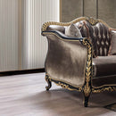 Betria 75" Loveseat w/4 Pillows, Light Green Velvet, Gold & Black Finish Acme