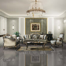 Betria 75" Loveseat w/4 Pillows, Light Green Velvet, Gold & Black Finish Acme