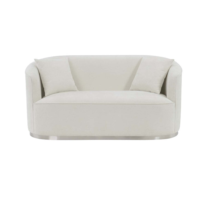 Odette 64" Loveseat w/2 Pillows, Beige Chenille Acme