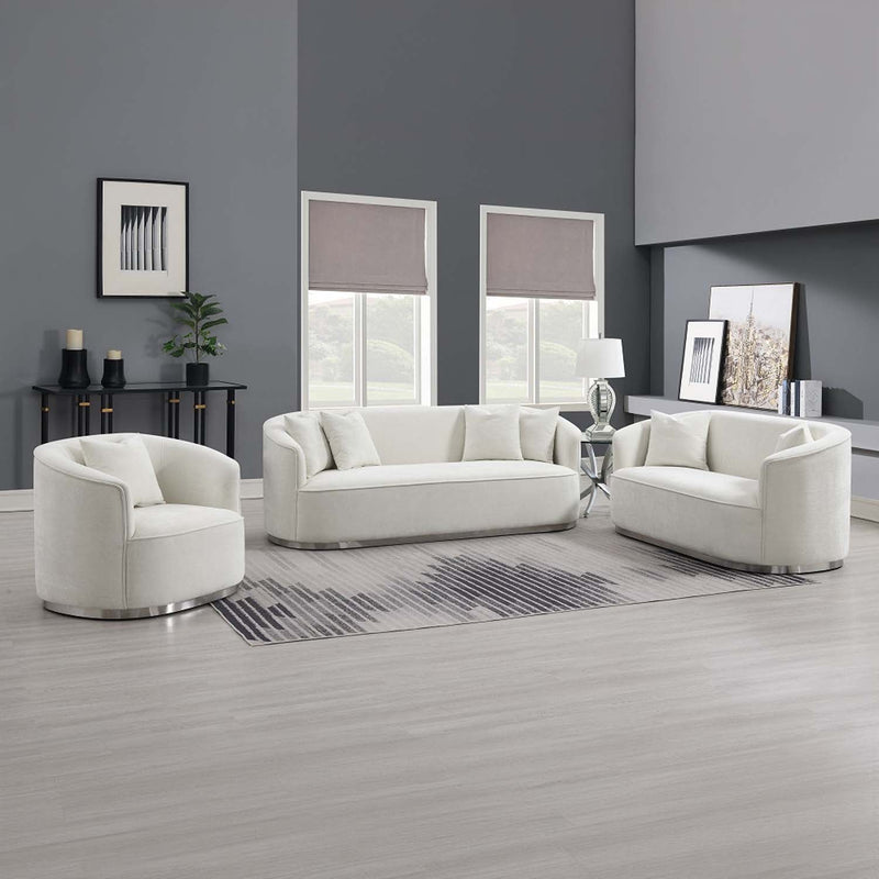 Odette 64" Loveseat w/2 Pillows, Beige Chenille Acme