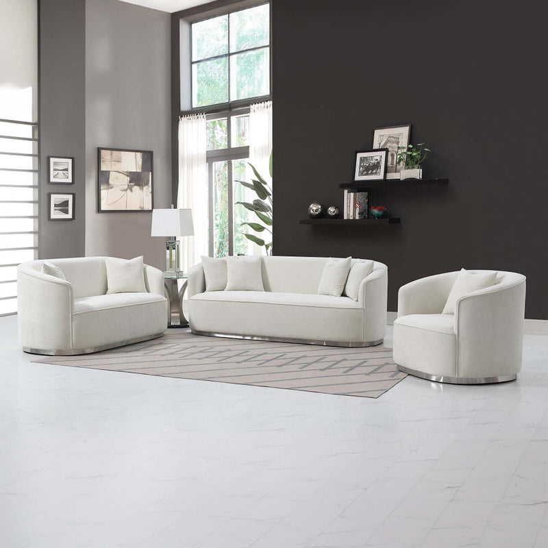Odette 64" Loveseat w/2 Pillows, Beige Chenille Acme