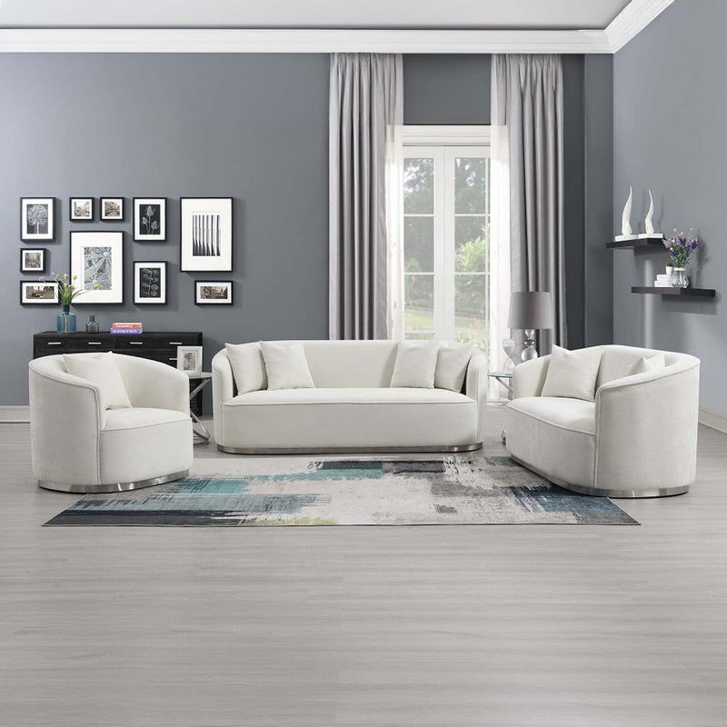Odette 64" Loveseat w/2 Pillows, Beige Chenille Acme