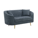Nakendra 61" Loveseat w/2 Pillows, Cobalt Blue Chenille Acme