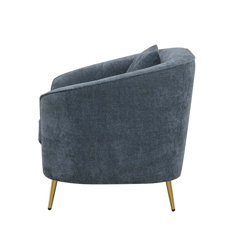 Nakendra 61" Loveseat w/2 Pillows, Cobalt Blue Chenille Acme