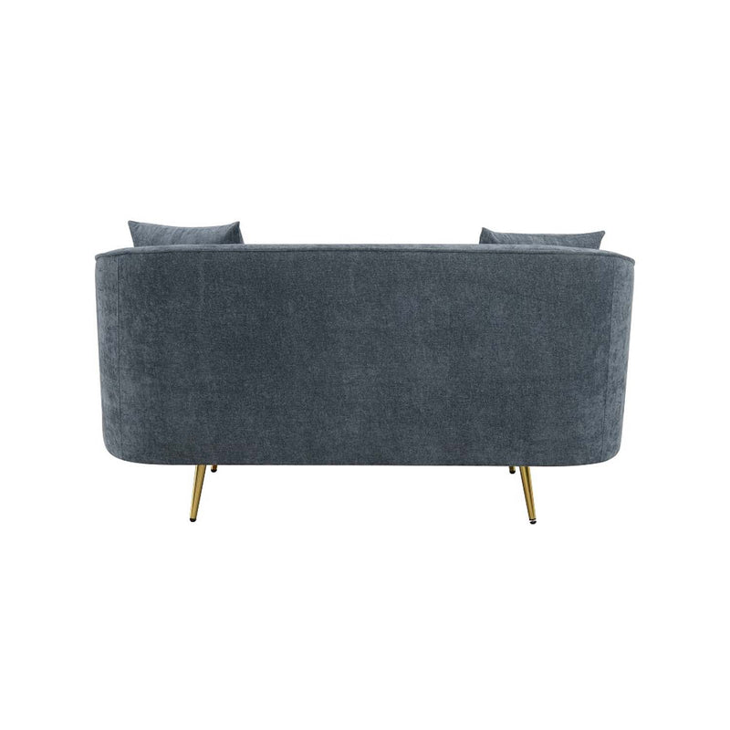 Nakendra 61" Loveseat w/2 Pillows, Cobalt Blue Chenille Acme