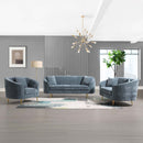 Nakendra 61" Loveseat w/2 Pillows, Cobalt Blue Chenille Acme