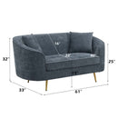 Nakendra 61" Loveseat w/2 Pillows, Cobalt Blue Chenille Acme