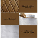 Sedna 50.4" Loveseat, Espresso Top Grain Leather & Aluminum Acme