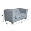 Saree 62.6" Loveseat, Light Teal Chenille & White Finish Acme