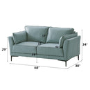 Mesut 68" Loveseat, Sage Green Top Grain Leather & Black Finish Acme