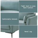 Mesut 68" Loveseat, Sage Green Top Grain Leather & Black Finish Acme