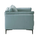 Mesut 68" Loveseat, Sage Green Top Grain Leather & Black Finish Acme