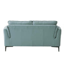 Mesut 68" Loveseat, Sage Green Top Grain Leather & Black Finish Acme