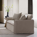 Upendo 64.2" Loveseat w/2 Pillows, Beige Linen Acme