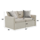 Upendo 64.2" Loveseat w/2 Pillows, Beige Linen Acme