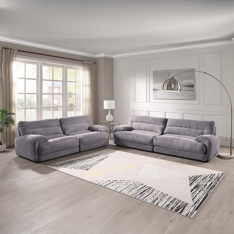 Cadenza 98" Loveseat, Gray Corduroy Acme