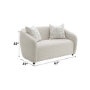 Etienne 67" Loveseat w/3 Pillows, Beige Linen Acme