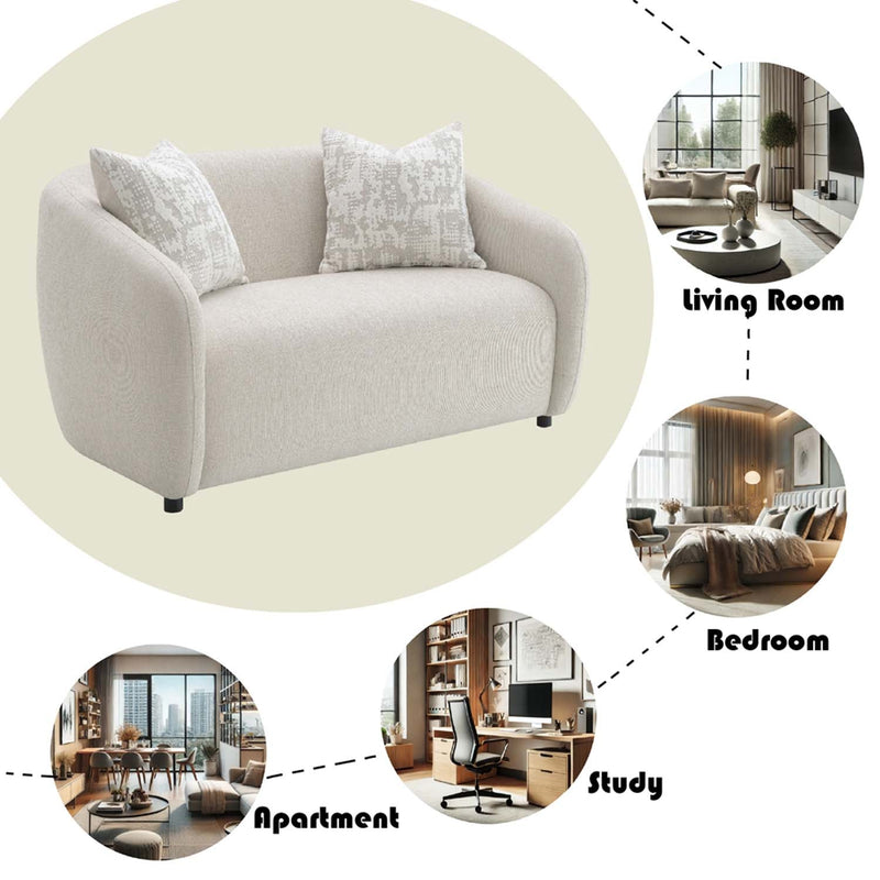 Etienne 67" Loveseat w/3 Pillows, Beige Linen Acme