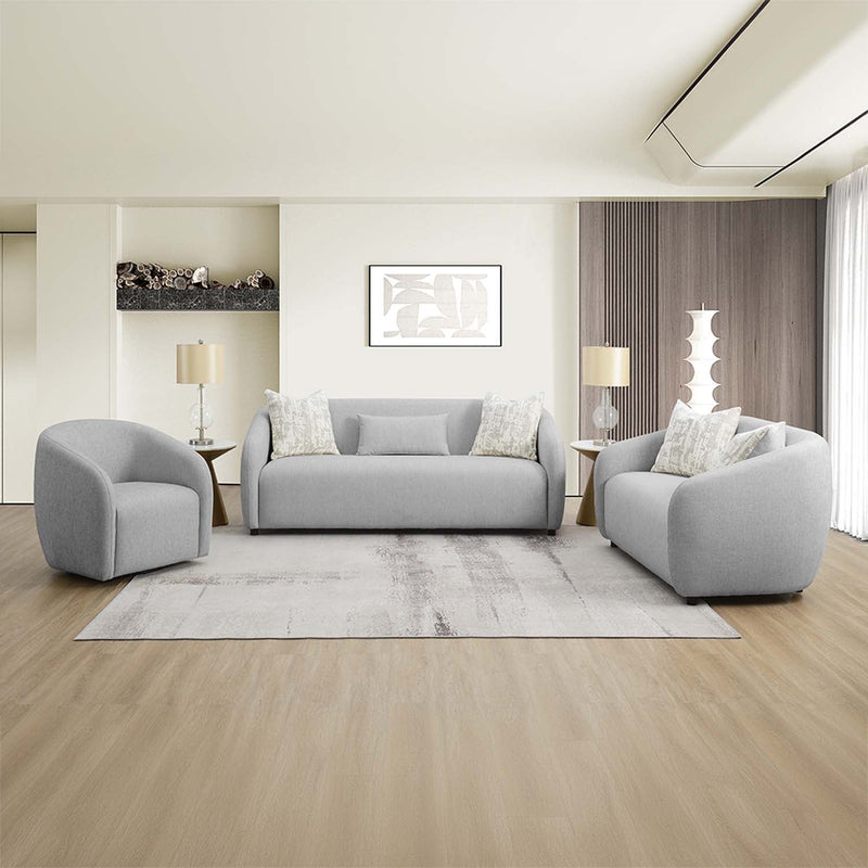 Etienne 67" Loveseat w/3 Pillows, Gray Linen Acme