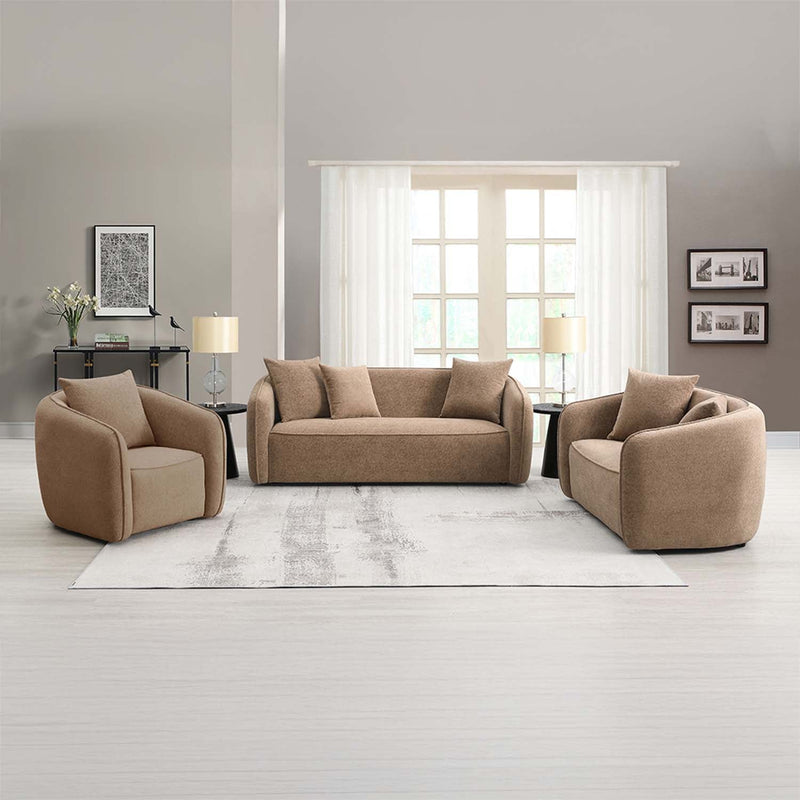 Keith 57" Loveseat w/2 Pillows, Brown Chenille Acme